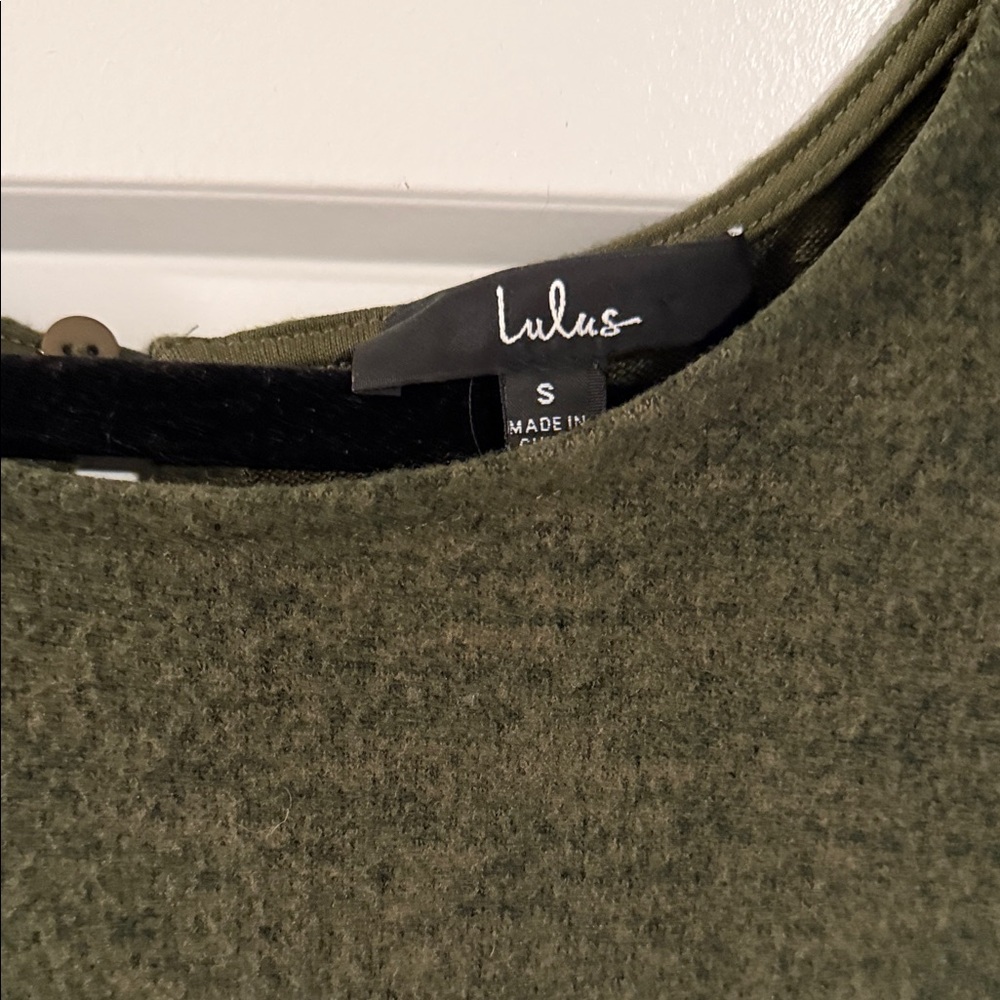 Lulu's Dark Green Long Sleeve Dress - Picture 4 of 6